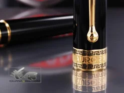 Aurora Optima - Resin Black w/ Gold Plated Trim Rollerball Pen - AU-97