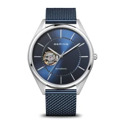 Bering Mens Watch Automatic polished brushed silver Blue Dial 16743307