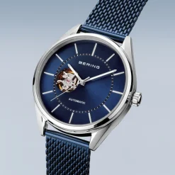 Bering Mens Watch Automatic polished brushed silver Blue Dial 16743307