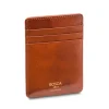 Bosca Deluxe Front Pocket Wallet Montreal Black and Amber Leather