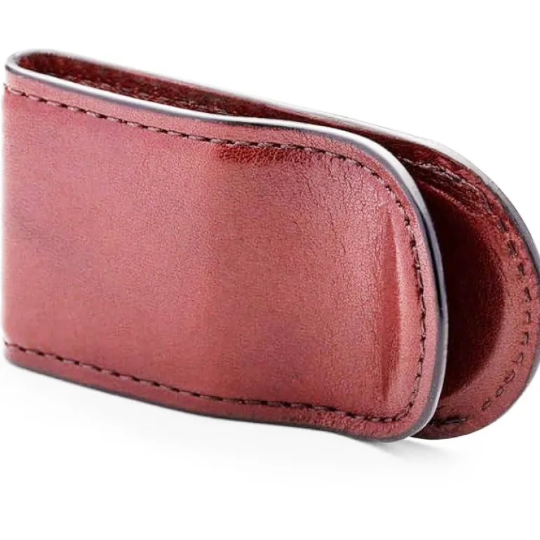 Bosca Leather Covered Money Clip Amber | Altman Luggage | Wallet Sale