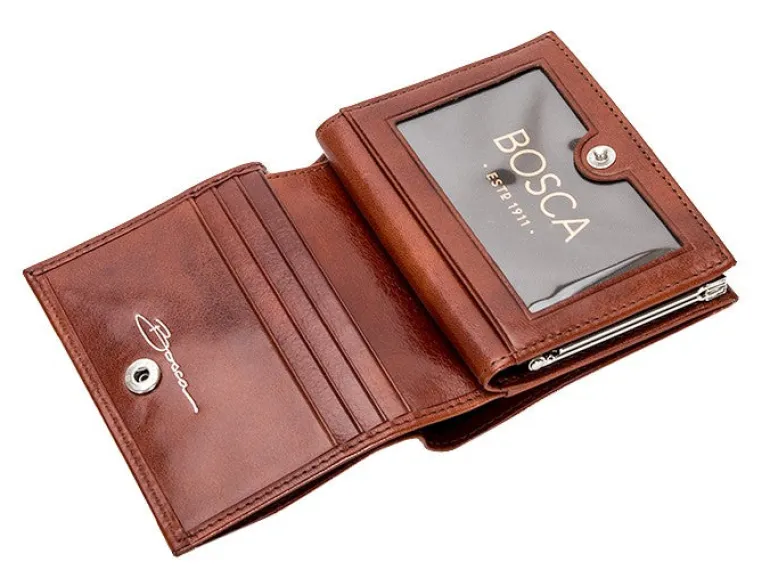 Bosca Old Leather Petite French Purse Amber