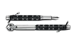 Caran d Ache Varius Ebony Silver Plated Rhodium Coated Fountain Pen
