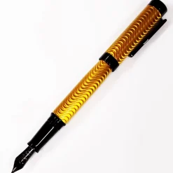 Conklin Herringbone Fountain Pen Yellow and Black | Altman Luggage