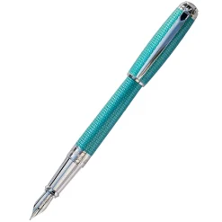 Dupont Line D Diamond Guilloche Fountain Pen Aquamarine Altman Luggage