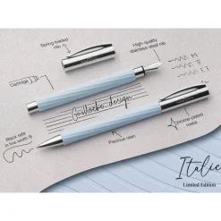 Faber Castell Ambition Fountain Pen Italic Ice Blue Medium | Pen Sale