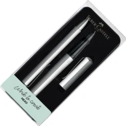 Faber Castell Hexo Rollerball and Ballpoint Pen Set Silver | Pen Sale