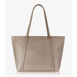 GiGi New York JESSICA ZIPPER TOTE Embossed Python Leather