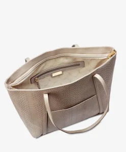 GiGi New York JESSICA ZIPPER TOTE Embossed Python Leather
