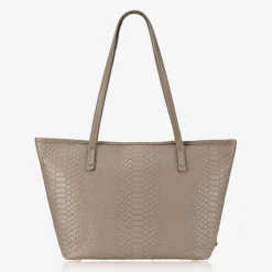GiGi New York ZIP TAYLOR TOTE Embossed Python Leather
