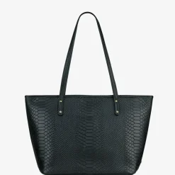 GiGi New York ZIP TAYLOR TOTE Embossed Python Leather