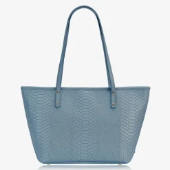 GiGi New York ZIP TAYLOR TOTE Embossed Python Leather