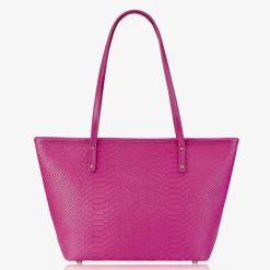 GiGi New York ZIP TAYLOR TOTE Embossed Python Leather