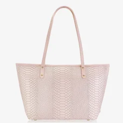 GiGi New York ZIP TAYLOR TOTE Embossed Python Leather