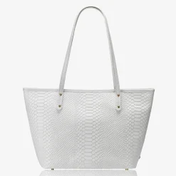 GiGi New York ZIP TAYLOR TOTE Embossed Python Leather