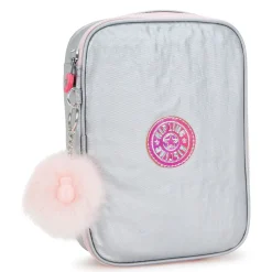 Kipling 100 Pens Case Metallic Ice Silver | Altman Luggage