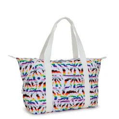 Kipling Art M Printed Tote Bag Rainbow Palm | Altman Luggage