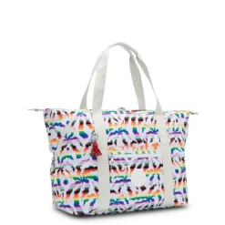 Kipling Art M Printed Tote Bag Rainbow Palm | Altman Luggage