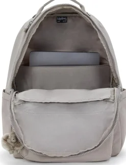 Kipling Seoul Large Nylon Laptop Backpack Grey Gris | Altman Luggage