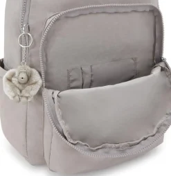 Kipling Seoul Large Nylon Laptop Backpack Grey Gris | Altman Luggage