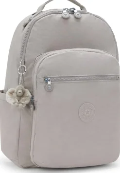Kipling Seoul Large Nylon Laptop Backpack Grey Gris | Altman Luggage