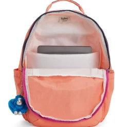 Kipling Seoul Large Nylon 15 Laptop Backpack Cool Coral Shade