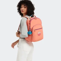 Kipling Seoul Large Nylon 15 Laptop Backpack Cool Coral Shade
