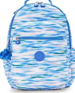 Kipling Seoul Large Printed 15 Laptop Backpack Diluted Blue