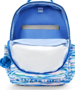Kipling Seoul Large Printed 15 Laptop Backpack Diluted Blue