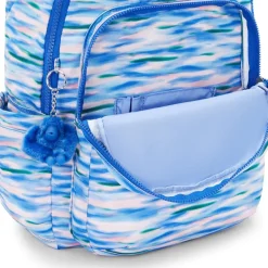 Kipling Seoul Large Printed 15 Laptop Backpack Diluted Blue