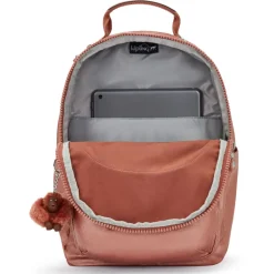 Kipling Seoul Small Copper Metallic Tablet Backpack | Altman Luggage
