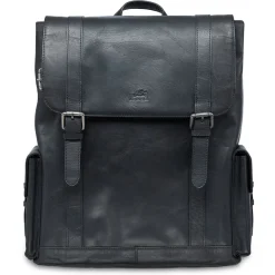 Mancini Leather Backpack for 15'' Laptop, 12.75" x 5.25" x 14.5", Blac