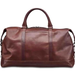 Mancini Leather Carry-on Duffle Bag, 20" x 10" x 12", Brown