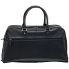 Mancini Leather Classic Duffle Bag, 21.5" x 11" x 14", Black
