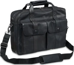 Mancini Leather Double Compartment Briefcase for 15.6" Laptop with RFI