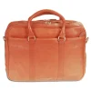 Mancini Leather Double Compartment Zippered Briefcase for 15.6" Laptop