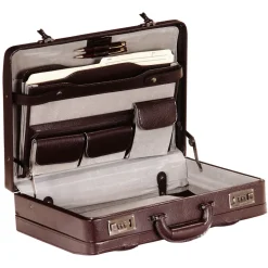 Mancini Leather Expandable Attache Case Burgundy | Altman Luggage
