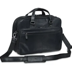 Mancini Leather Expandable Double Compartment Briefcase for 15.6'' Lap