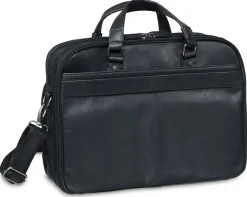 Mancini Leather Expandable Double Compartment Briefcase for 15.6'' Lap