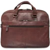 Mancini Leather Expandable Double Compartment Briefcase for 15.6'' Lap