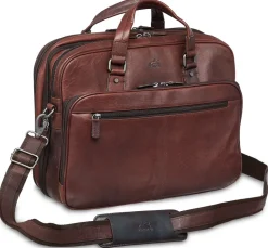Mancini Leather Expandable Double Compartment Briefcase for 15.6'' Lap