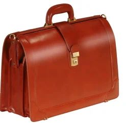 Mancini Leather Laptop Compatible Litigator Briefcase Brown