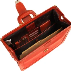 Mancini Leather Laptop Compatible Litigator Briefcase Brown