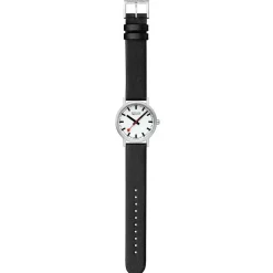 Mondaine CLASSIC BRUSHED CASE BLACK VEGAN GRAPE LEATHER A6603031416SBBV