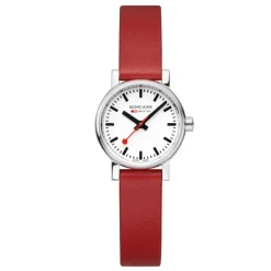 Mondaine EVO2 26 MM Watch, RED VEGAN GRAPE LEATHER | Altman Luggage