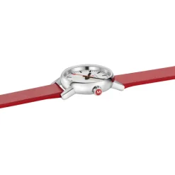Mondaine EVO2 26 MM Watch, RED VEGAN GRAPE LEATHER | Altman Luggage