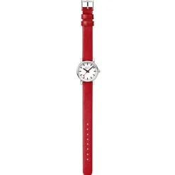 Mondaine EVO2 26 MM Watch, RED VEGAN GRAPE LEATHER | Altman Luggage