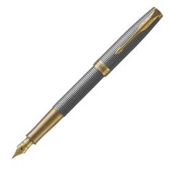 Parker Sonnet Prestige Cisele Silver GT Fountain Pen 18k nib | Altman Luggage