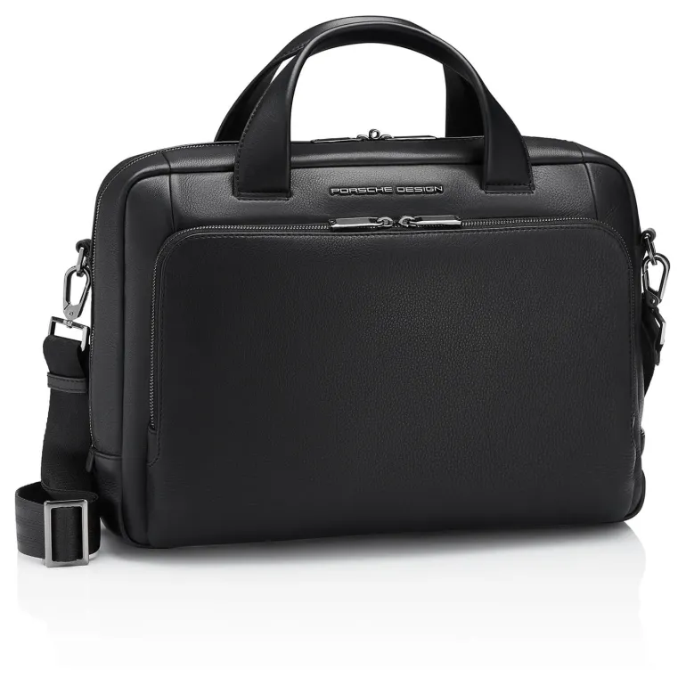 Porsche Design Roadster Leather Briefbag S Black | Altman Luggage