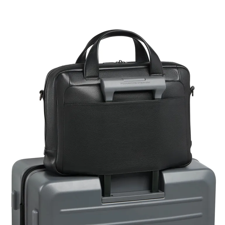 Porsche Design Roadster Leather Briefbag S Black | Altman Luggage